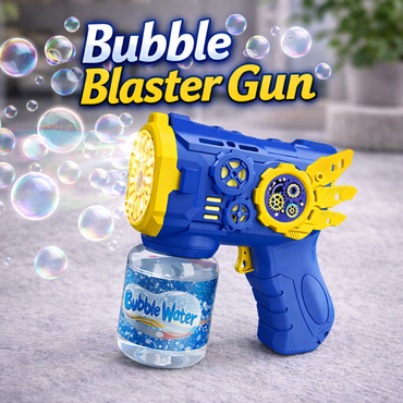 Automatic bubble maker machine toy for kids blue