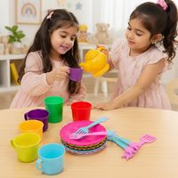Kids tea party play set - full set laid out