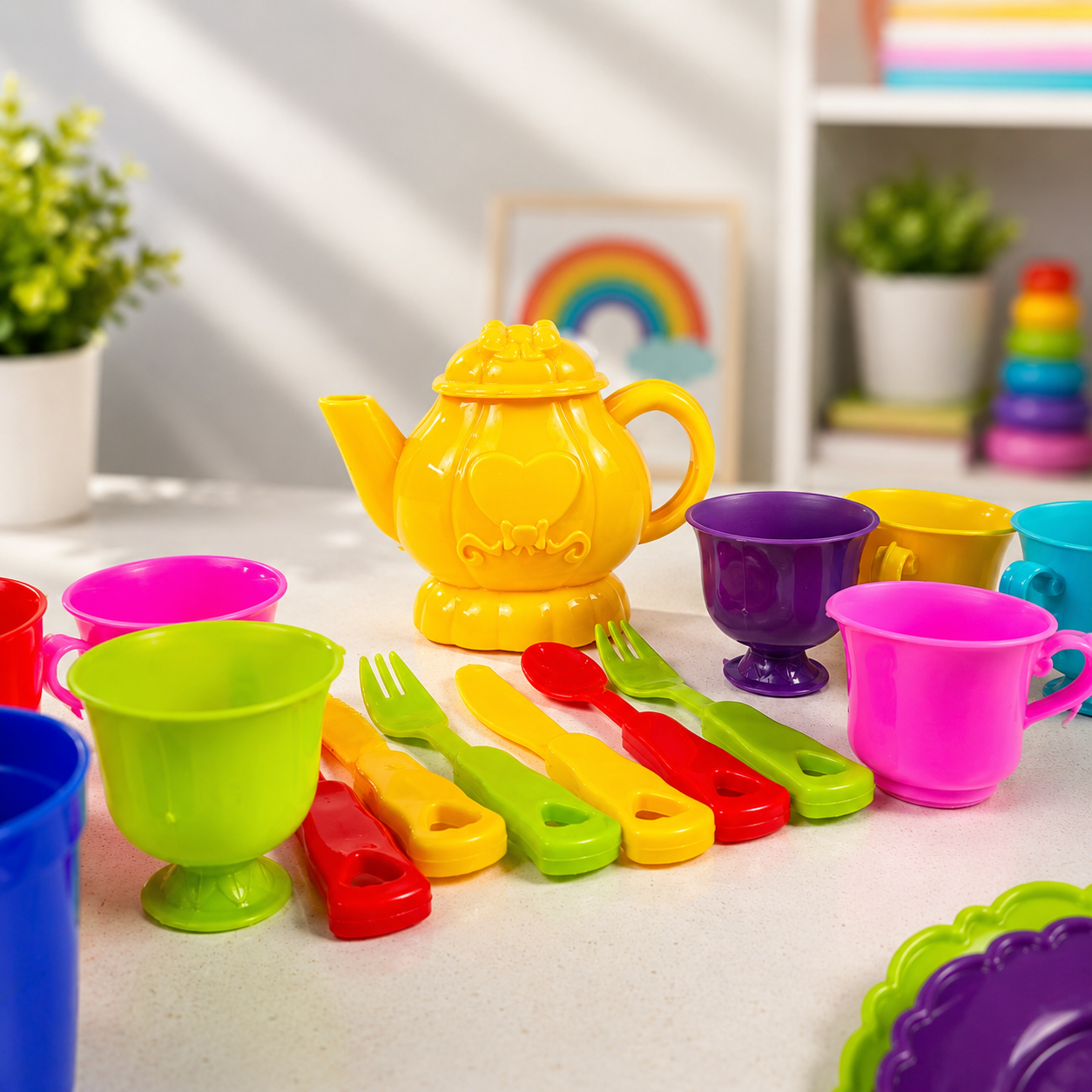 Kids tea party play set - forks, spoons and juice cups