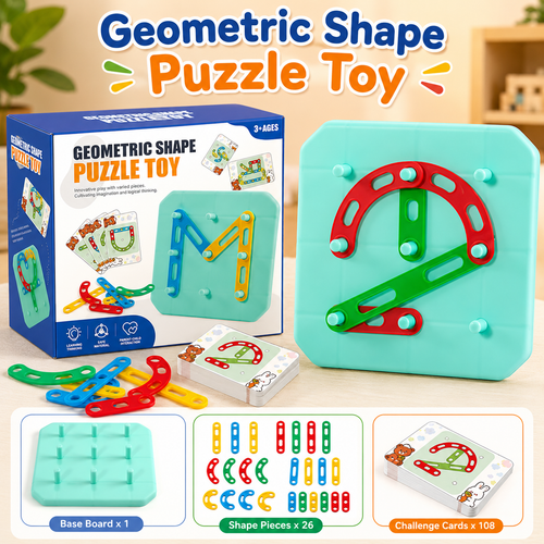Geometric Shape Puzzle Toy – STEM Learning Board for Kids