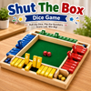 Shut The Box Dice Game – Wooden Family Math Board Game for 2–4 Players