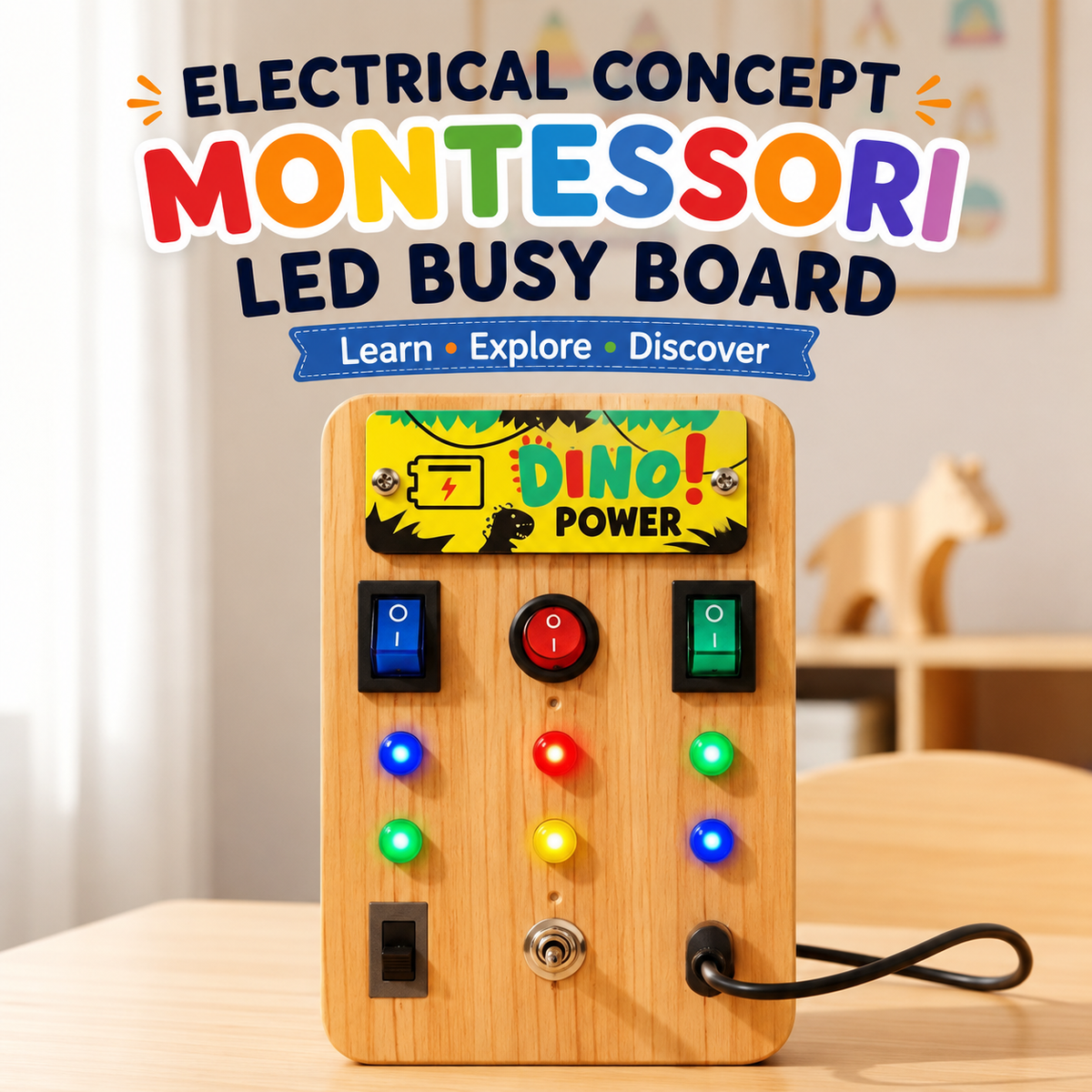 Electrical Concept Montessori LED Busy Board for Kids