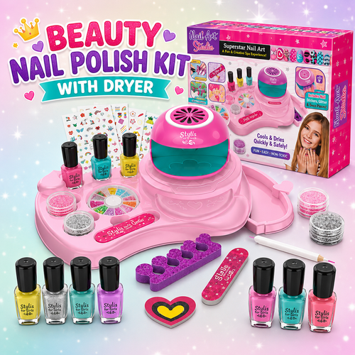 Nail Polish Kit for Kids with Dryer – Peel-Off Manicure Set