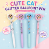 Cute Cat Glitter Ballpoint Pen for Kids
