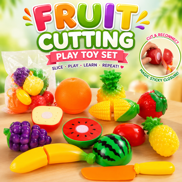 Fruit cutting play set with basket for kids – full set