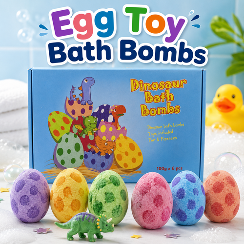 Dinosaur Egg Bath Bombs for Kids – Surprise Toy Set