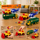 3-in-1 Engineering Vehicle Take-Apart Playset with Tools