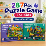 287 Pieces Animal Shaped Jigsaw Puzzle for Kids – Wildlife Design