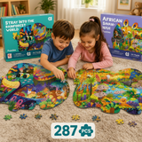 287 Pieces Animal Shaped Jigsaw Puzzle for Kids – Wildlife Design