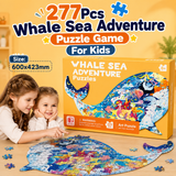 277 Pcs Whale Sea Adventure Shaped Jigsaw Puzzle for Kids