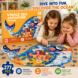 277 Pcs Whale Sea Adventure Shaped Jigsaw Puzzle for Kids
