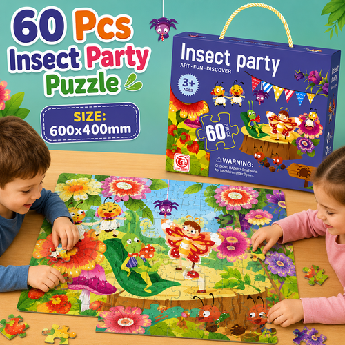 60 Pcs Insect Party Floor Puzzle for Kids
