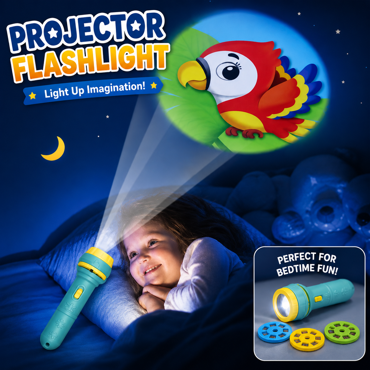 Mini Projector Flashlight for Kids