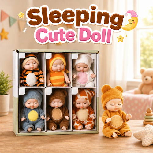 Mini Sleeping Baby Dolls Set for Kids – 6 Pcs