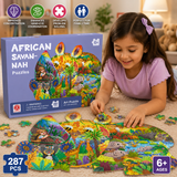 287 Pieces Animal Shaped Jigsaw Puzzle for Kids – Wildlife Design