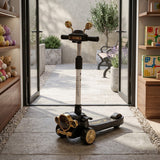 Classical Car Design Kids Scooter with LED Lights & Music – Black