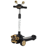 Classical Car Design Kids Scooter with LED Lights & Music – Black