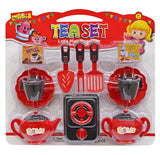 Kids Pretend Play Tea Set with Stove and Utensils