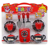 Kids Pretend Play Tea Set with Stove and Utensils