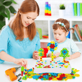 144-Pc Creative Drilling Toy Set with Screwdriver Tool for Kids