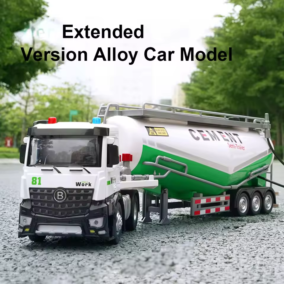 Diecast Large Cement Semi-Trailer Truck – 17.5-Inch Model
