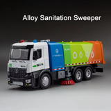 Diecast City Wash Sweeper Truck – 11-Inch Pull-Back with Lights & Sound