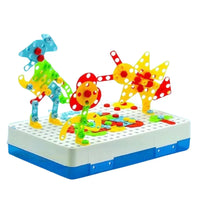 Kids DIY Drill Puzzle Set – 2D & 3D STEM Educational Toy