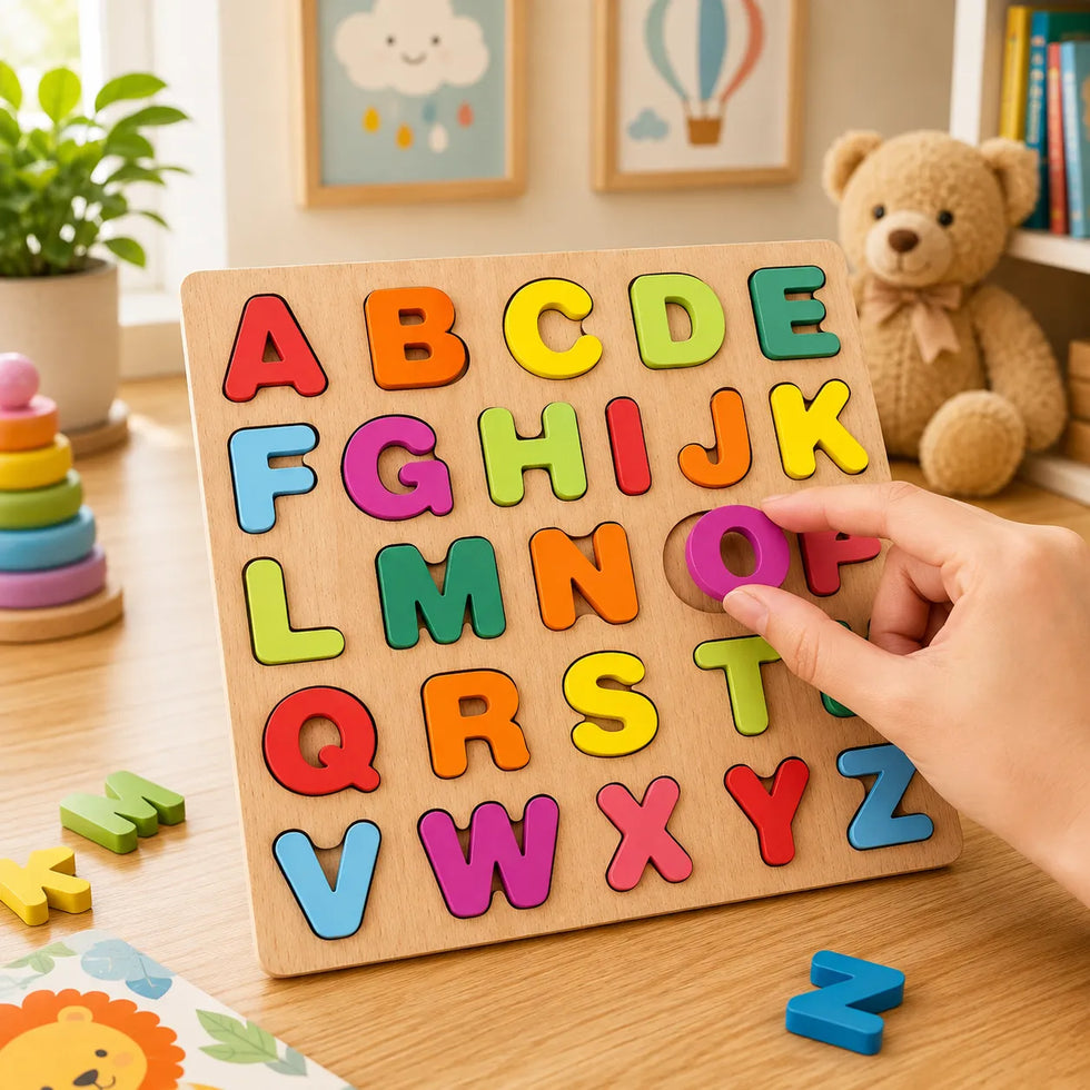Wooden 3D Shapes Puzzle Board for Kids