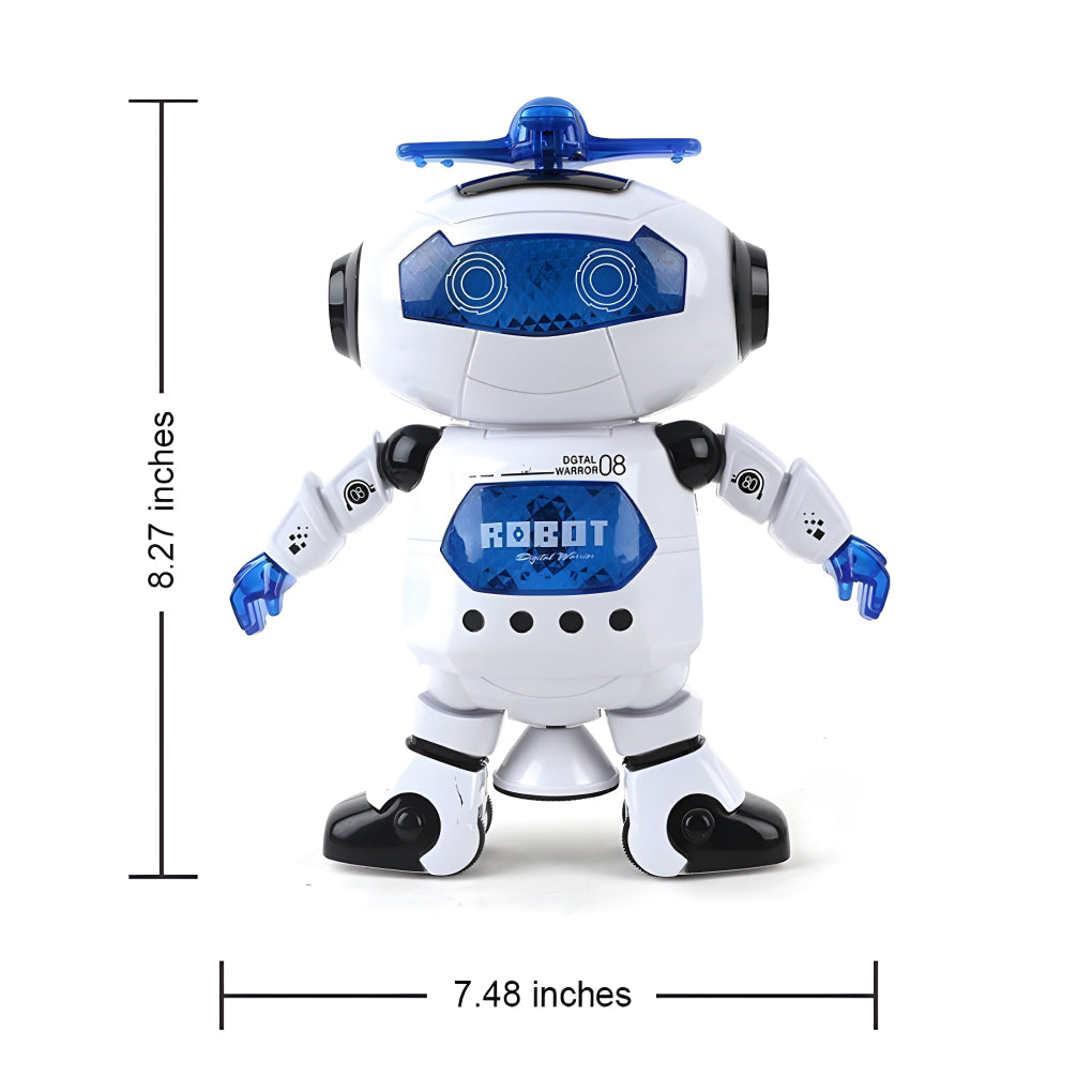 360 degree rotating dancing robot toy with music and lights