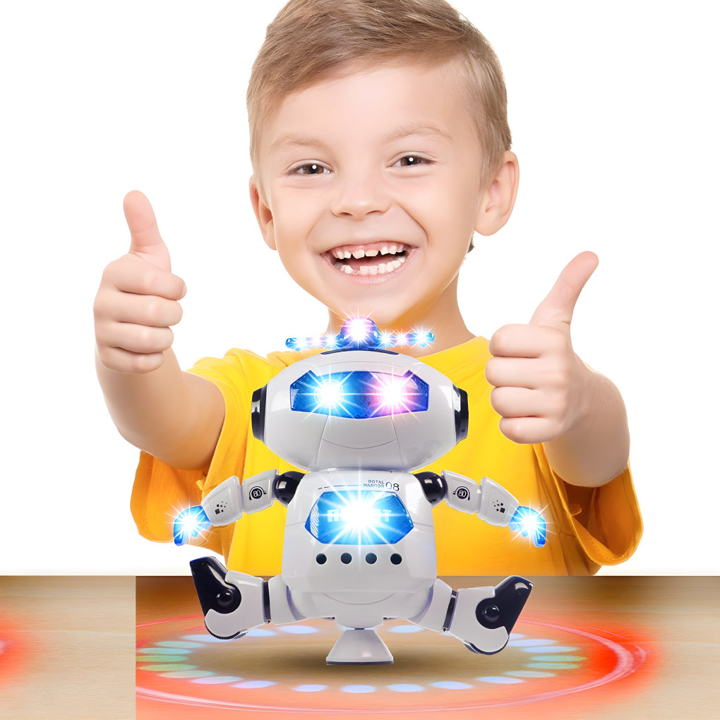 3D flashing lights robot toy for kids spinning action