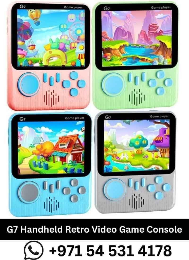 G7 Retro Handheld Game Console 666 built-in games blue color 3.5-inch LCD screen Pakistan