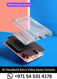 G7 retro handheld console green color ultra-slim 1cm USB rechargeable kids toy