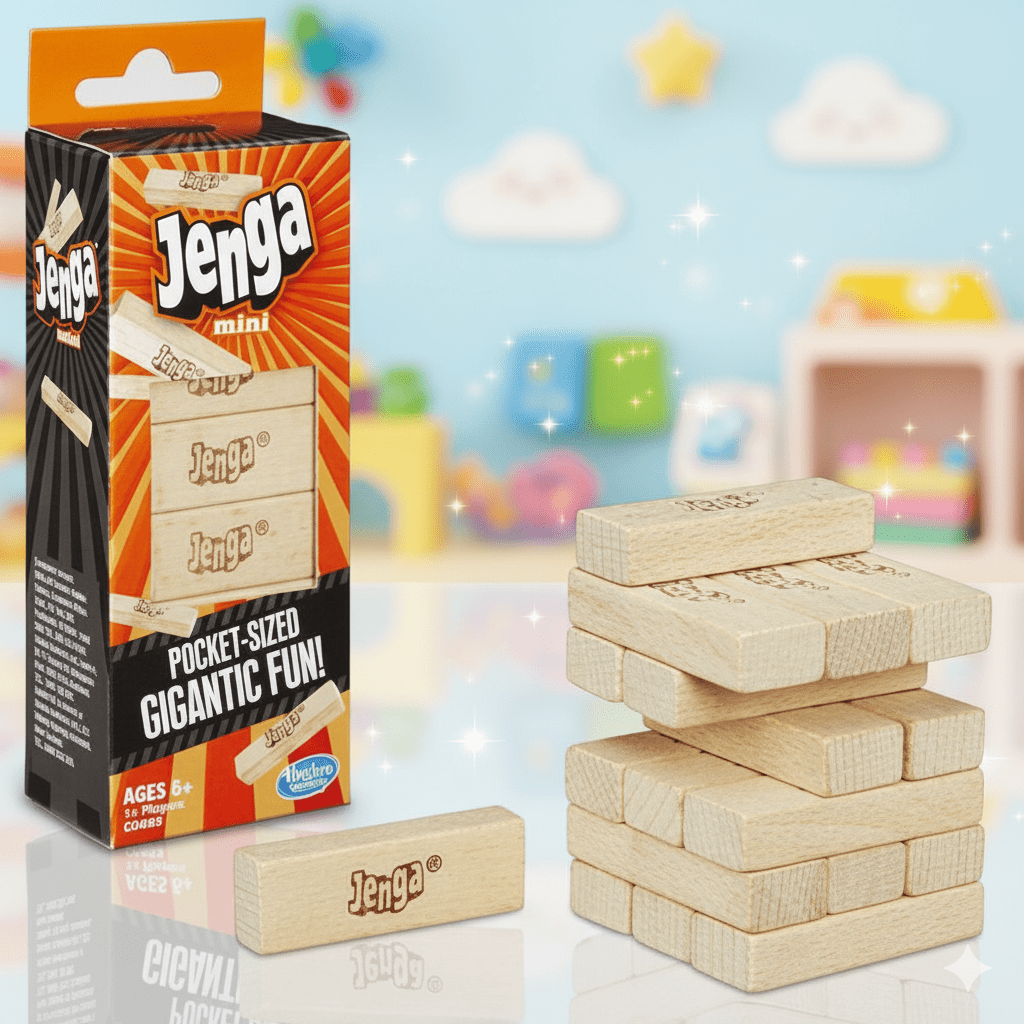 Classic Jenga Wooden Stacking Tower – 54 Pcs Board Game for Kids &amp; Adults