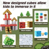 Magnetic Building Block Cubes – Pixel World Style, 100 Pieces