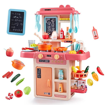 42-piece kitchen playset for kids with water spray function
