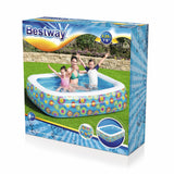 BESTWAY Happy Flora Rectangular Kids Pool 7ft 6in x 5ft x 1ft 10in | Inflatable Splash Pool