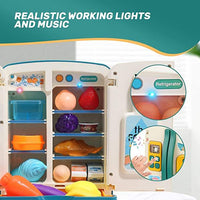 Kids refrigerator toy with ice dispenser - side angle
