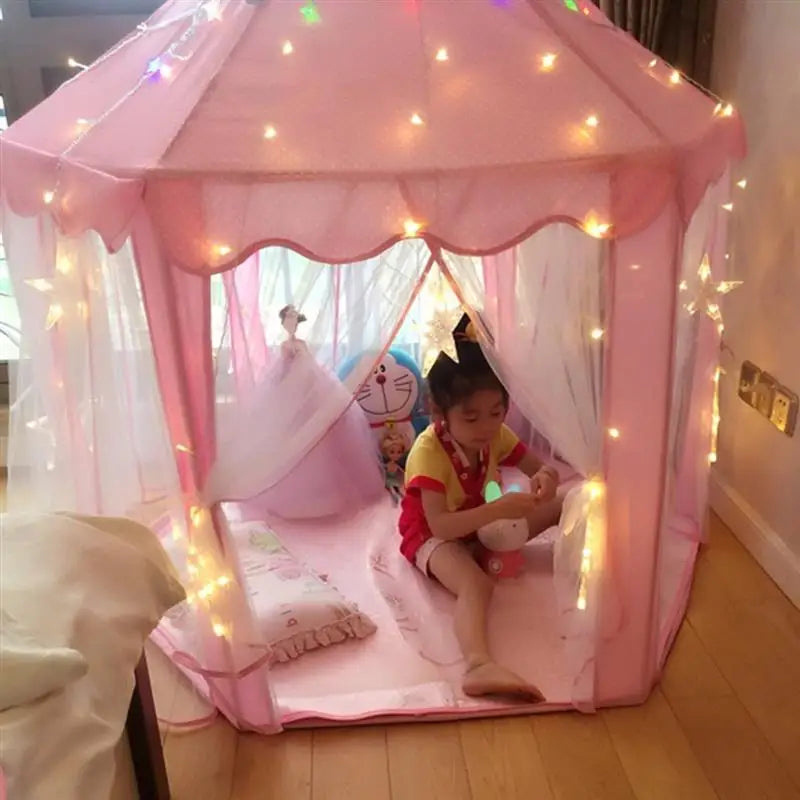 Pink princess castle play tent assembly guide dimensions