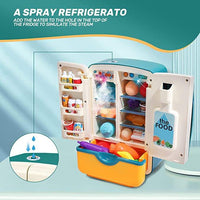 Kids refrigerator toy with ice dispenser - pretend food accessories included