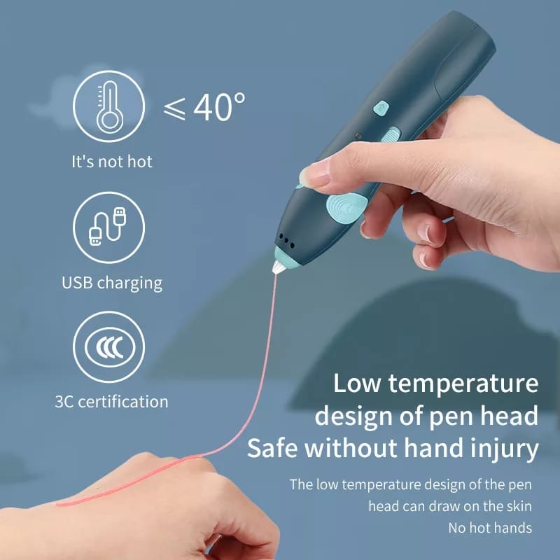 3D drawing pen side view close-up
