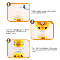 Duck Water Dispenser toy for kids - in use with water bottle