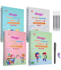 Reusable magic calligraphy notebook for kids with auto-fade pen