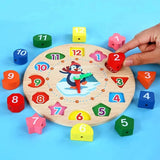 Montessori Wooden Learning Clock for Kids