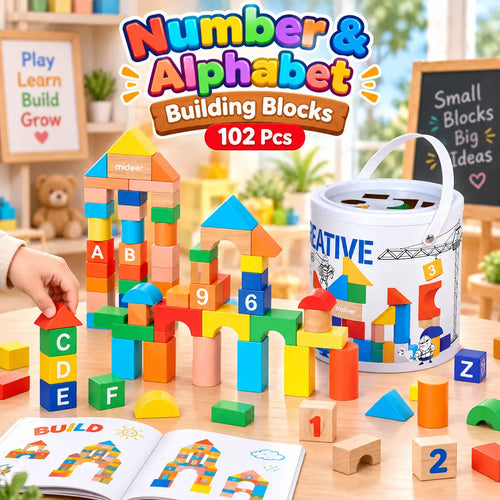 Number & Alphabet Building Blocks Set – 102 Pieces
