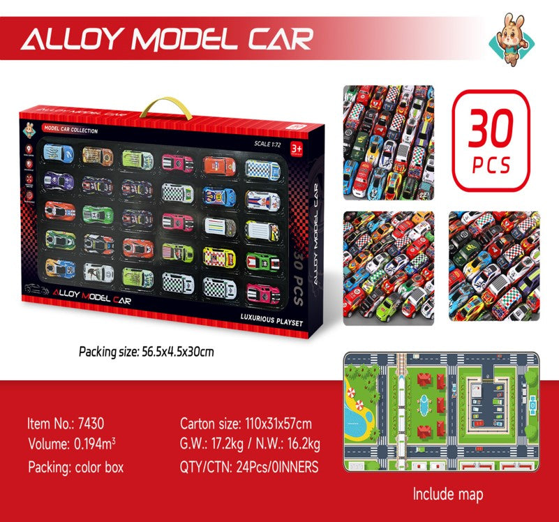 30-Piece Mini Metal Cars Set