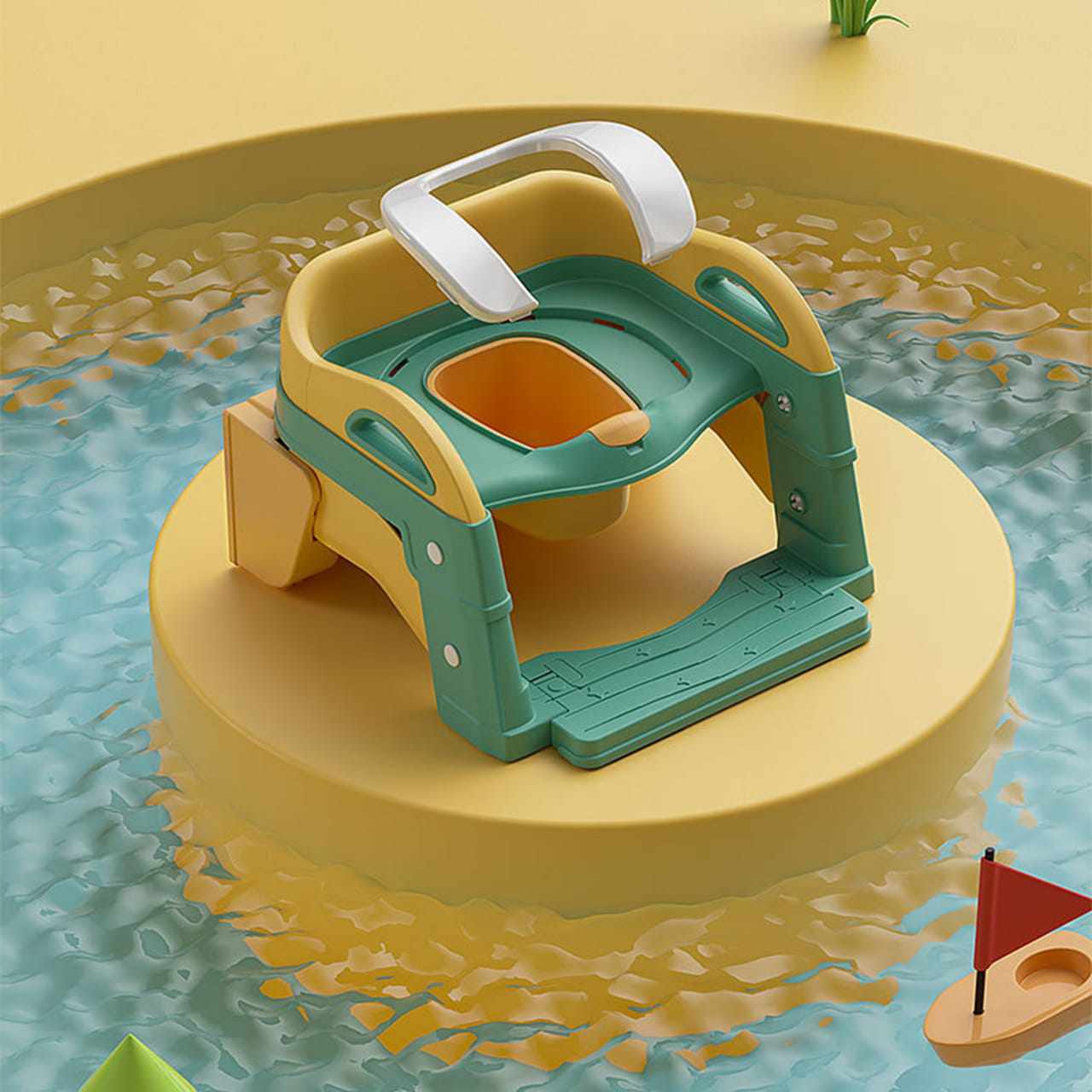 3-in-1 Foldable Potty Chair with Anti-Slip Ladder for Boys & Girls