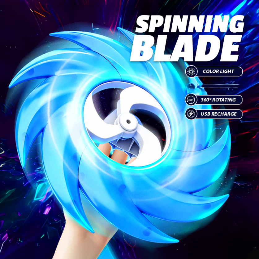 Rechargeable Spinning Blade Toy with LED Light Effects