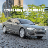 1:24 Diecast Audi A8 Model Car – Pull-Back with Lights & Sound