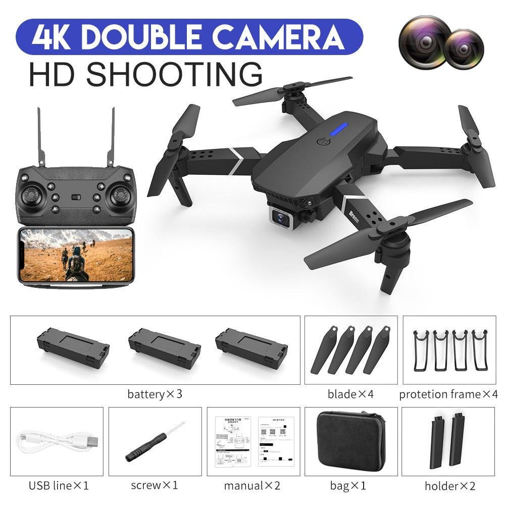 E88 Pro Drone with Dual 4K Camera and LED Lights - ToyVerse Pakistan