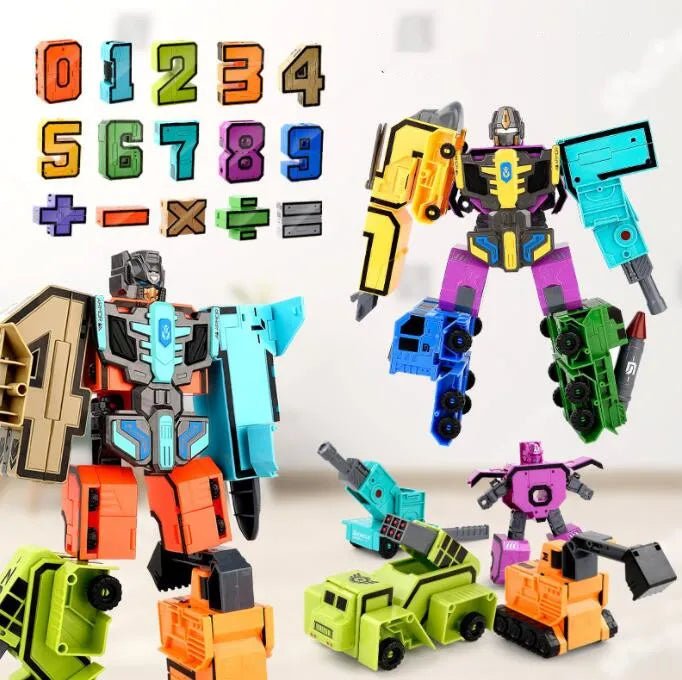 Transformer Robot With Number Figures - transformed
